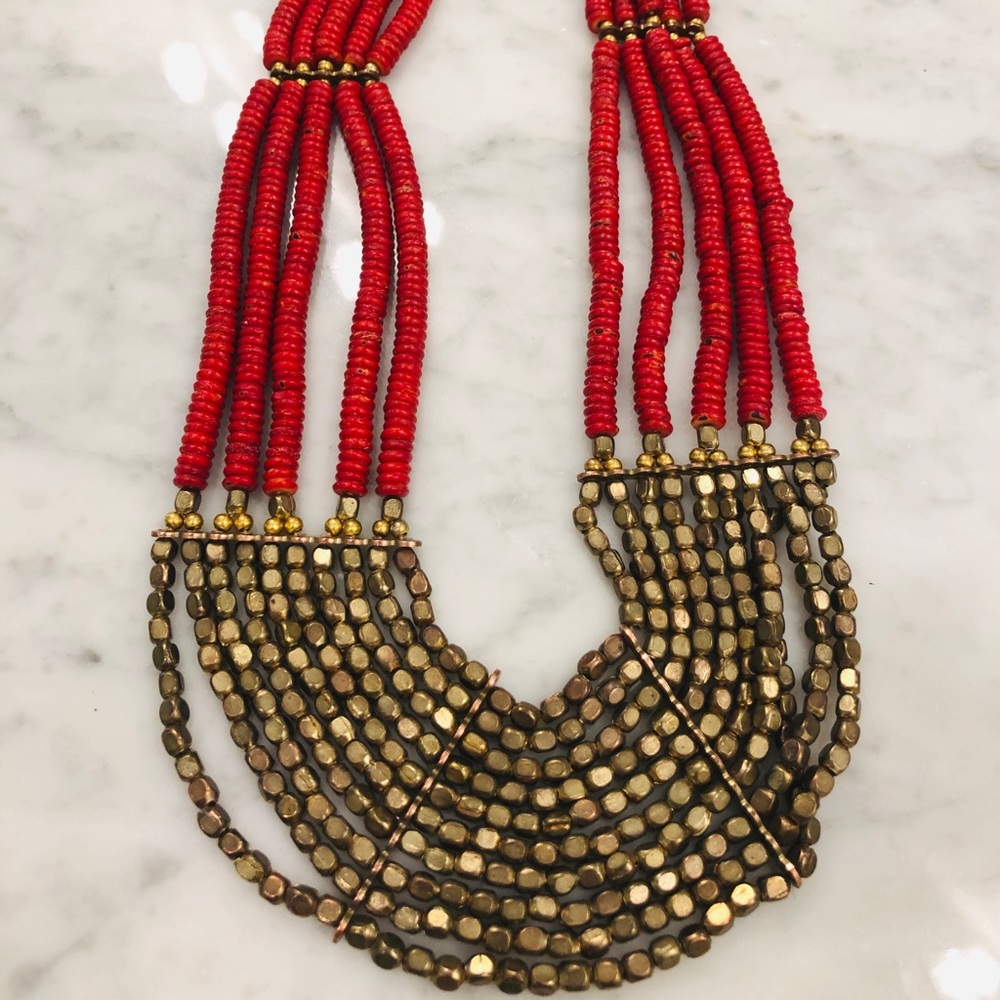 Beautiful red beaded necklace